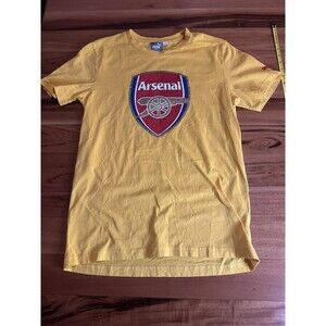 Arsenal FC Football Soccer T-Shirt Men's M Short Sleeve Yellow Puma Logo Adult